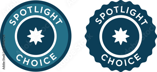 Foto Spotlight Choice Badge Set in Blue with Star Icon on White Background
