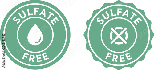 Tableau sur toile Sulfate Free Badge Icons Set for Product Labels and Packaging