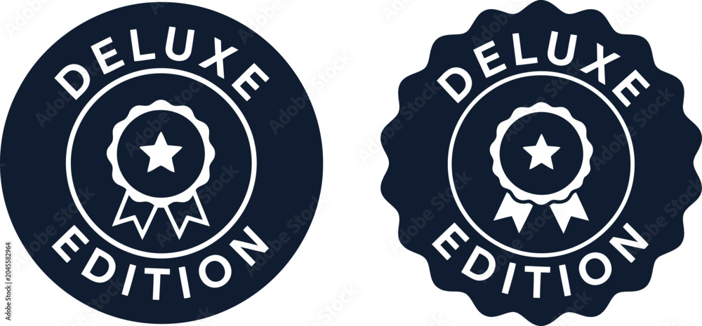 Obraz premium Deluxe Edition Badge Icons with Ribbon and Star on White Background