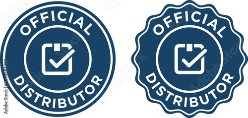 Photography Official Distributor Badge Icons with Check Mark on White Background