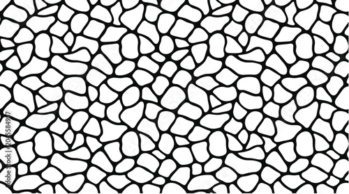 Φωτογραφία Seamless pattern featuring a black and white organic cobblestone or stone textur