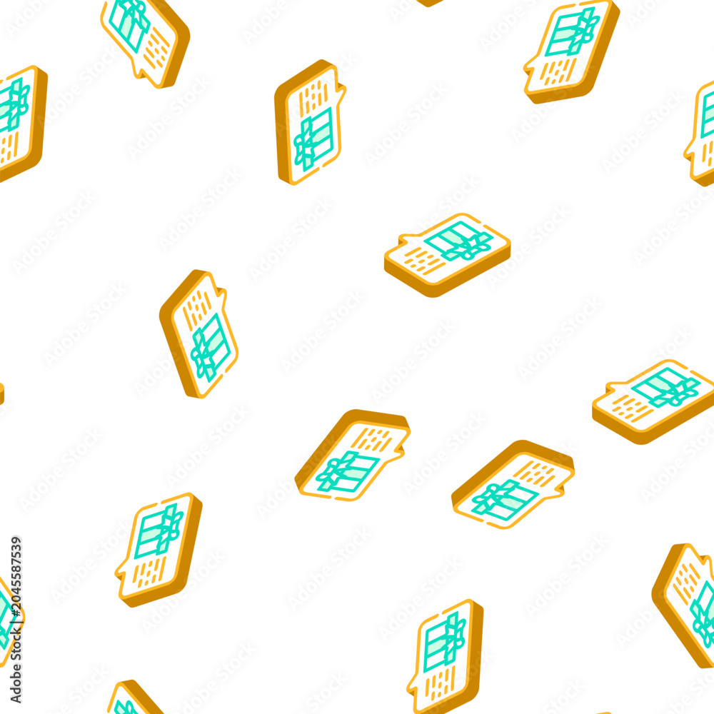 Fototapeta premium discussion about gift isometric seamless pattern. discussion about gift sign illustration