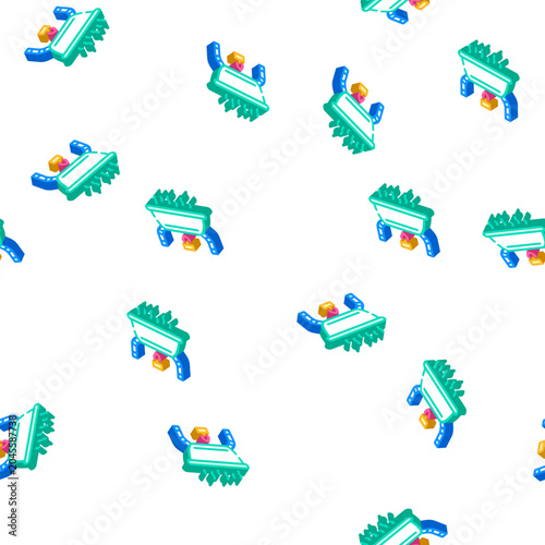 Quadro em tela table food warmer isometric seamless pattern