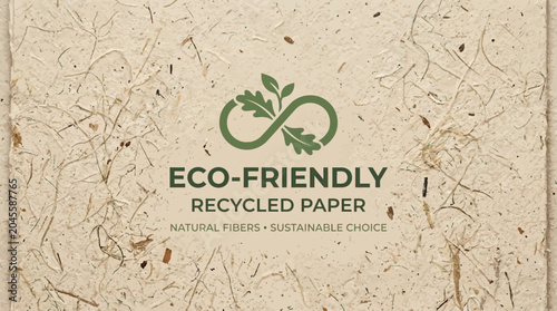 Canvas Print Eco-friendly recycled paper inspired texture, visible fiber details, minimal fla