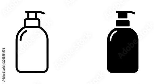 Tableau sur toile Soap dispenser bottle icon, liquid pump container, hygiene product vector illust
