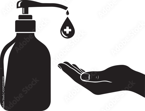 Fotografía Disinfect and sanitise your hands vector icon