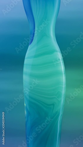 Abstract gradient of blue green curves creates fluid silhouette