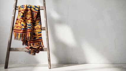 Juneteenth African heritage textile display, cultural pride, traditional patterns, Black heritage celebration, African American roots, emancipation remembrance, cultural legacy, freedo. Generative AI.