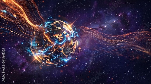 宇宙エネルギーの輝く球体