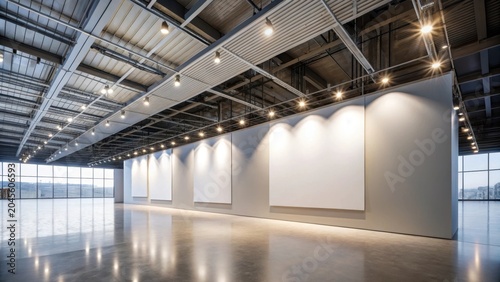 Blank exhibition wall in modern convention center