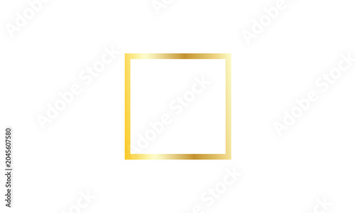 abstract hand drawn golden gradient square outline vector illustration.