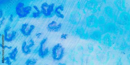 Blue Wallpaper. Clouds Watercolor. Indigo