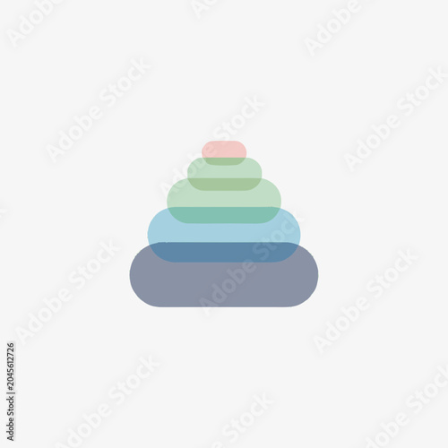 Colorful stacked stone pyramid shape.