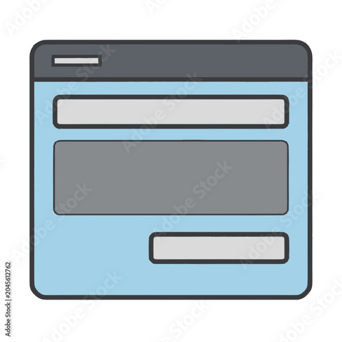 Computer screen with grey rectangles.