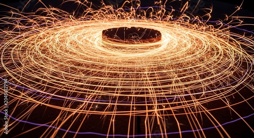 Sparkling Steel Wool Photography Abstract Background.