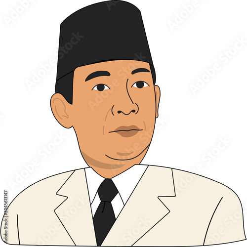 Handrawn Pahlawan Indonesia Illustration