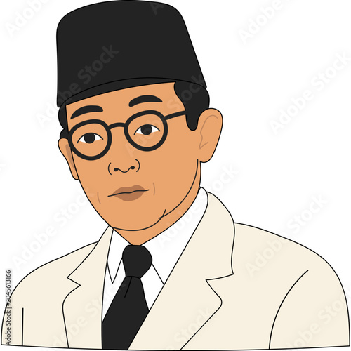 Handrawn Pahlawan Indonesia Illustration