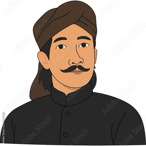 Handrawn Pahlawan Indonesia Illustration