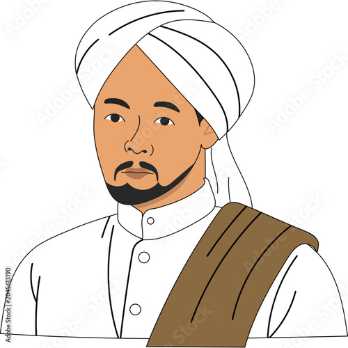 Handrawn Pahlawan Indonesia Illustration