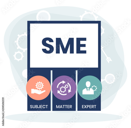 SME - Subject matter expert acronym stock illustration Infographic, Business, Icons