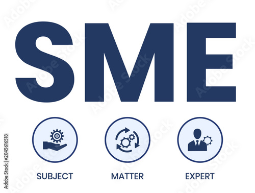 SME - Subject matter expert acronym stock illustration Infographic, Business, Icons
