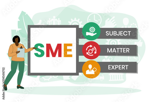 SME - Subject matter expert acronym stock illustration Infographic, Business, Icons