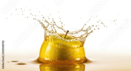 Apple splashing into juice