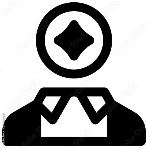 Tableau sur toile Biopic. Outlined stroke vector icon with black-filled details.