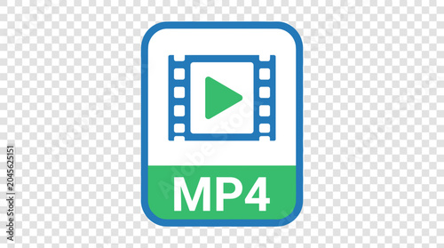 MP4 video file icon graphic symbol.