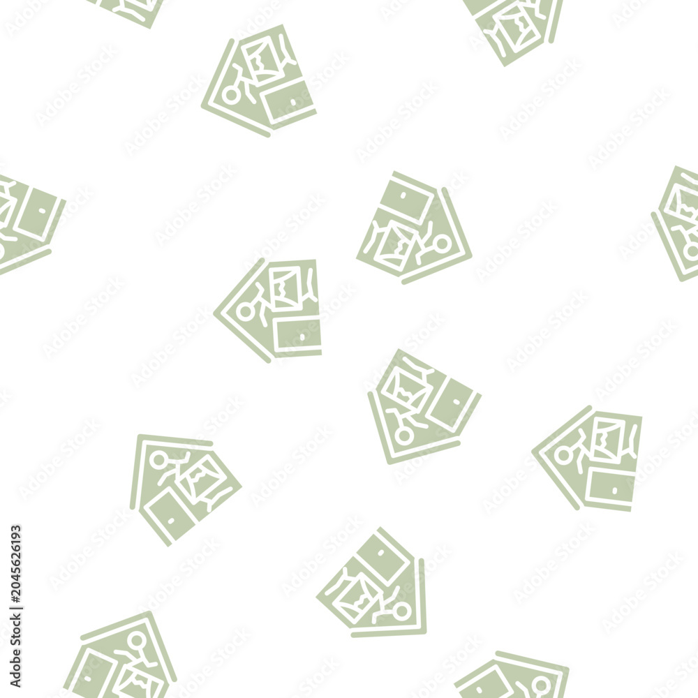 Fototapeta premium broken damaged house glyph vector seamless pattern. broken damaged house signthin illustration