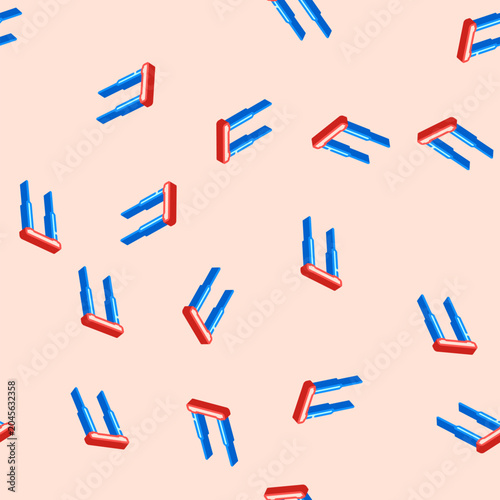 Tableau sur toile hoop croquet game isometric seamless pattern