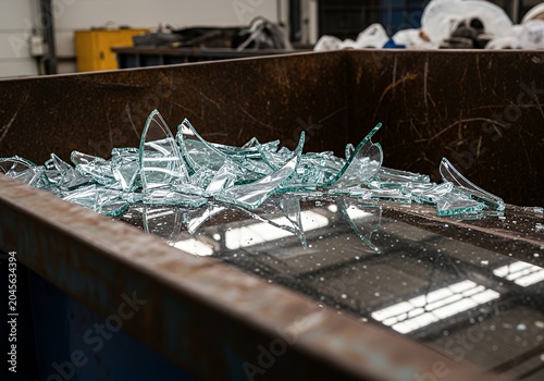 This is an image showing a pile of broken glass