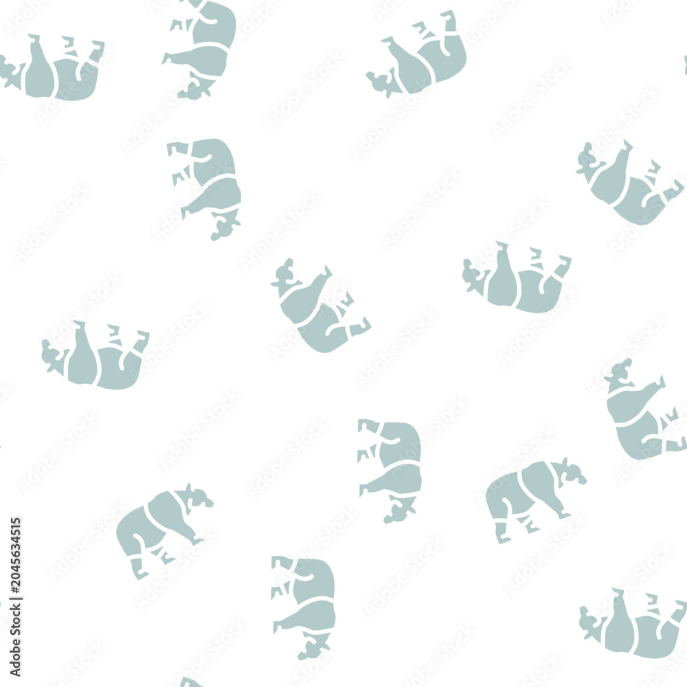 Fototapeta premium panda animal glyph vector seamless pattern. panda animal signthin illustration