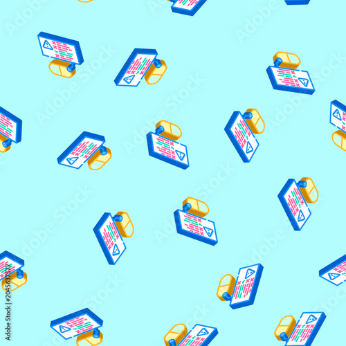 Foto medication schedule cancer treatment isometric seamless pattern