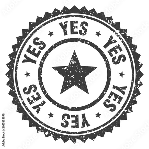 Slika na platnu yes black grunge round stamp. yes stamp