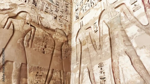 Medinet Habu, the mortuary temple of Ramesses III, located on the west bank of Luxor, Egypt.