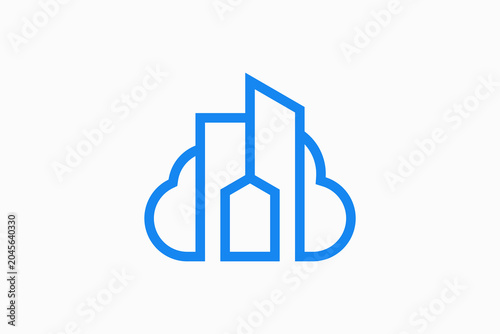 Cloud Building Vector Logo Premium 
