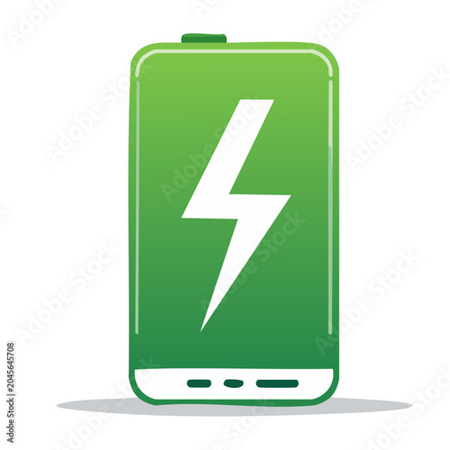 Green battery icon with lightning bolt symbol