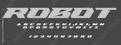 Tableau sur toile Robot Speed Alphabet Font Vector Bold Sport Typography Letters Download it in hi