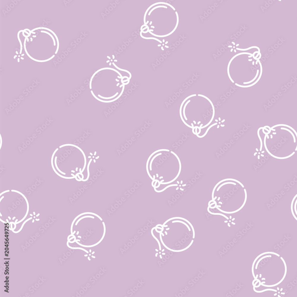 Obraz premium bomb pirate line seamless pattern bomb pirate thin line illustration