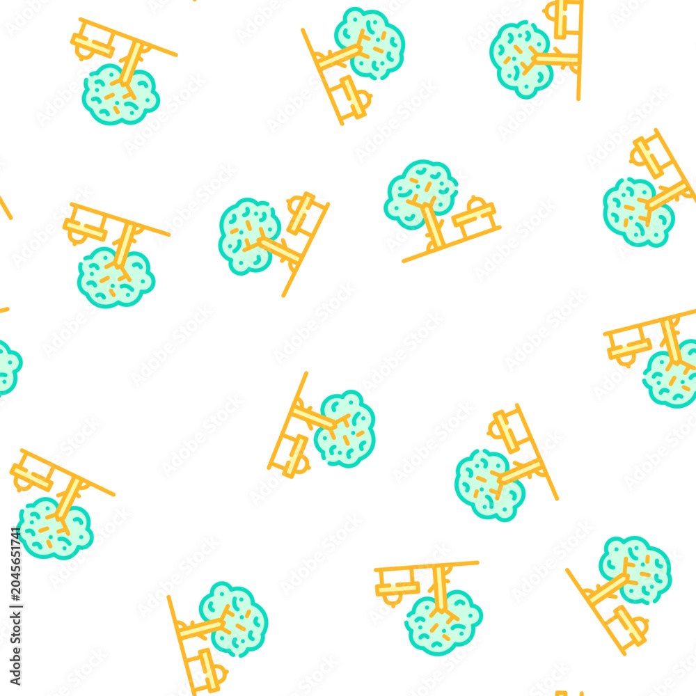 Fototapeta premium food under tree vector seamless pattern food under tree sign illustration