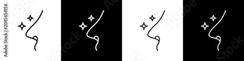 Tableau sur toile Rhinoplasty  black and white icon design concept