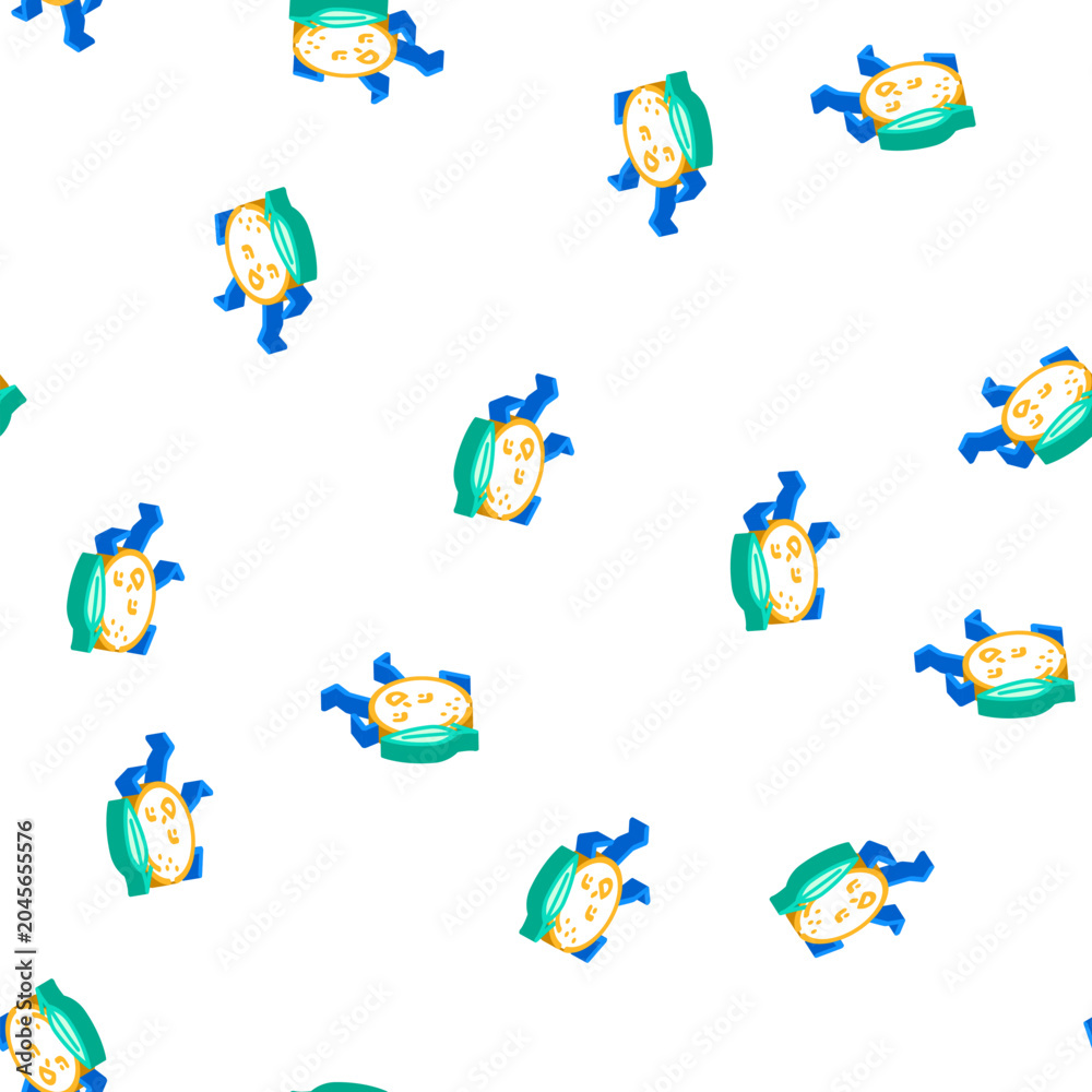 Fototapeta premium orange fruit character isometric seamless pattern. orange fruit character sign illustration