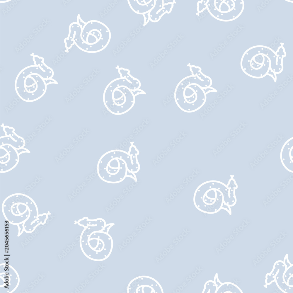 Fototapeta premium snake animal line seamless pattern snake animal thin line illustration