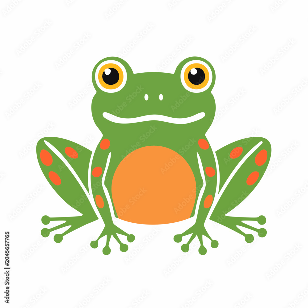Fototapeta premium Cute cartoon frog illustration