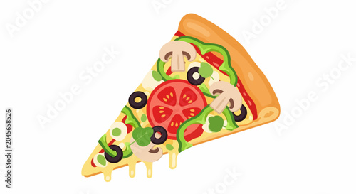 Slice of Tasty Pizza Food.