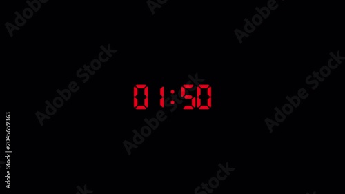 Two minute countdown animation with alpha channel, Two minutes countdown timer on a transparent background, 2 minute countdown video