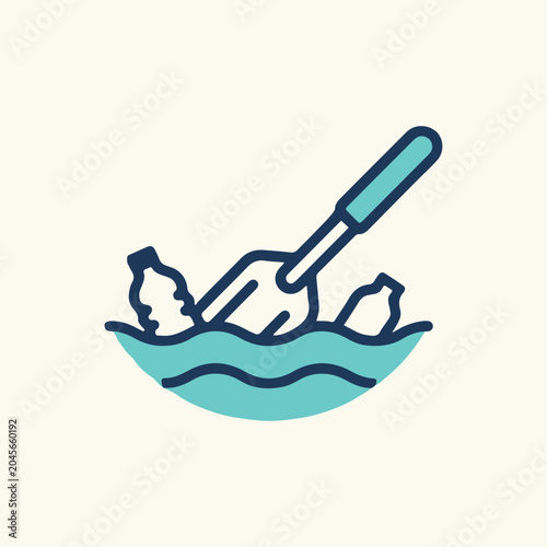 Ocean art environmental awareness paintbrush icon vector