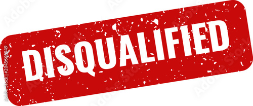 Foto Disqualified red stamp on white background rejection failure or eligibility noti