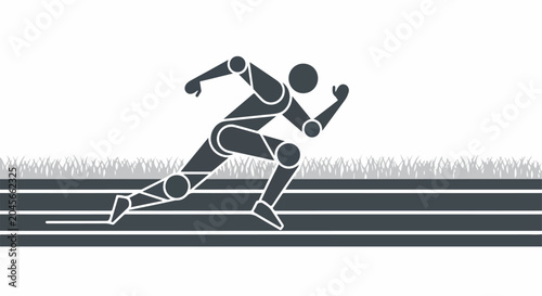 Runner on the track sprinting.